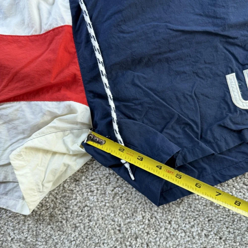 Vintage Nautica Swim Shorts Mens XL Red White Blue Flag Trunks Lined Patriotic